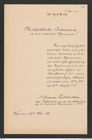 k.k. naturhistorisches Hofmuseum, Intendanzakten 1885-1896 (Hauer), Aktenzahl Z.209.a/1887, Seite 1